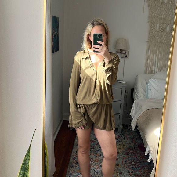 Free People x Revolve Lively Romper in Tropical Nut Size Medium - Picture 3 of 9